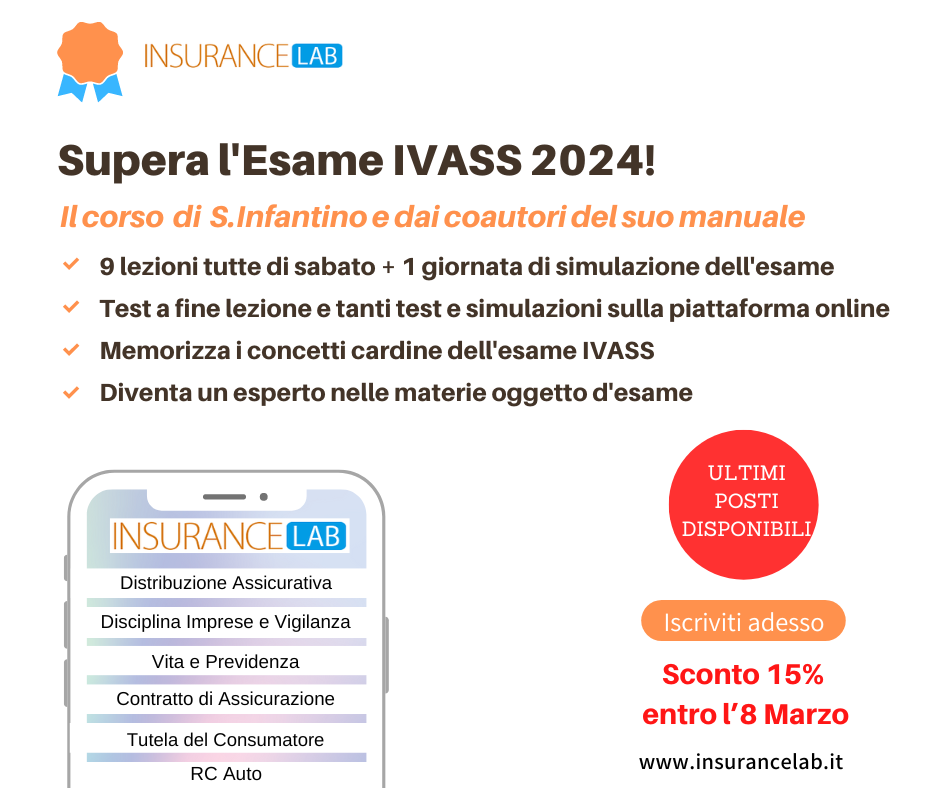 Banner Corso Esame IVASS (sconto 15% fino all'8 Marzo)